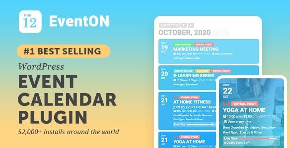 EventOn v5.1.1 无限制版（已汉化） + Addons – WordPress事件日历插件