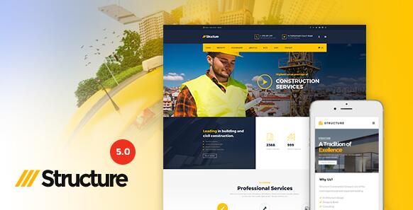 Structure v7.7.0 –  WordPress建筑公司主题