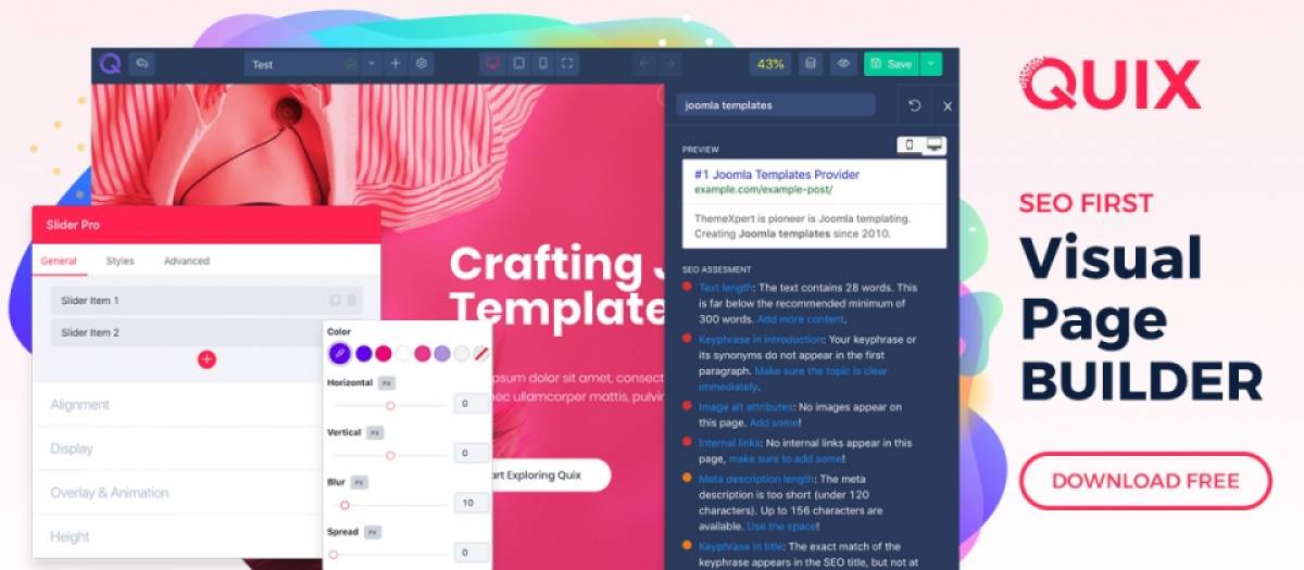 Quix Pagebuilder Pro v5.2.3无限制版 – Joomla高级内容构建器插件
