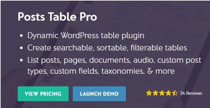 Barn2 Media Posts Table Pro v4.0.7无限制版（已汉化） – WordPress表格插件