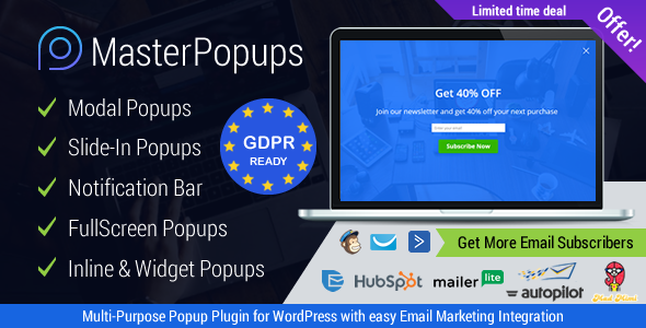 Master Popups v4.0.0无限制版 – WordPress弹出窗口插件