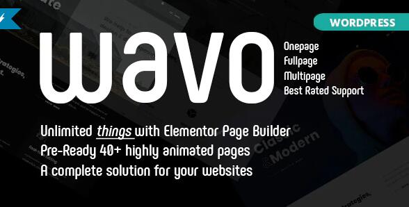 Wavo v2.3.6无限制版 – WordPress公司主题