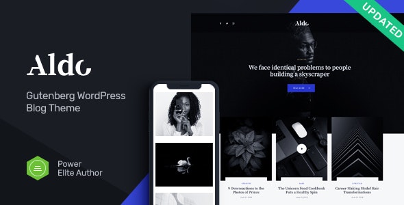 Aldo v1.0.9 – WordPress黑白色Gutenberg博客主题