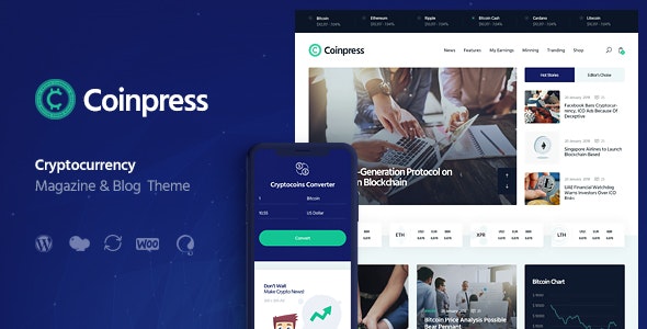Coinpress v2.4.0 – WordPress ICO加密货币杂志和博客主题