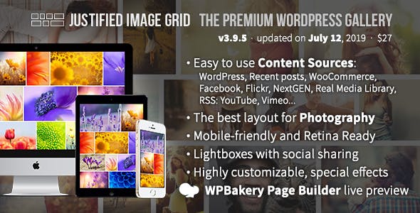 Justified Image Grid v4.8 – WordPress画廊插件