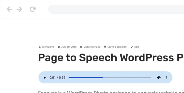 Speaker v4.1.14（已汉化） – WordPress的页面语音转换插件
