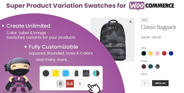 Super Product Variation Swatches for WooCommerce v2.3 –  WooCommerce 的超级产品变体色板插件