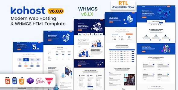 Kohost v10.3.0 – WHMCS现代虚拟主机模板
