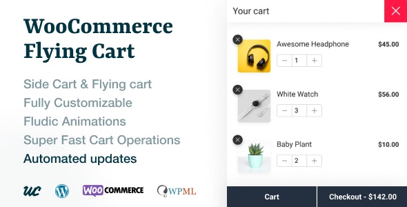 WooCommerce Flying Cart v1.6.2无限制版（已汉化） – WooCommerce 浮动购物车插件