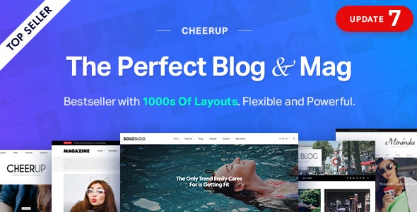 CheerUp v8.1.0 无限制版– 食品、博客和杂志 WordPress 主题