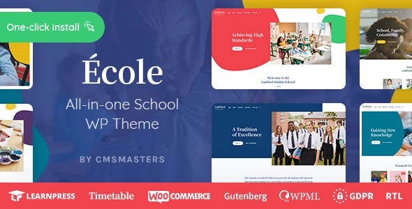 Ecole v1.0.8 – WordPress教育和学校主题