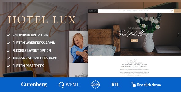Hotel Lux v1.3.3 – WordPress度假村和水疗中心题