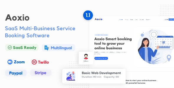 Aoxio v3.0 无限制版 – SaaS 多业务服务预订软件