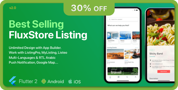 FluxStore Listing v6.0 –Flutter 的最佳目录 WooCommerce 应用程序