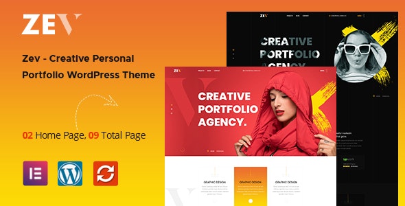 Zev v1.0.4 – 创意个人作品集 WordPress 主题