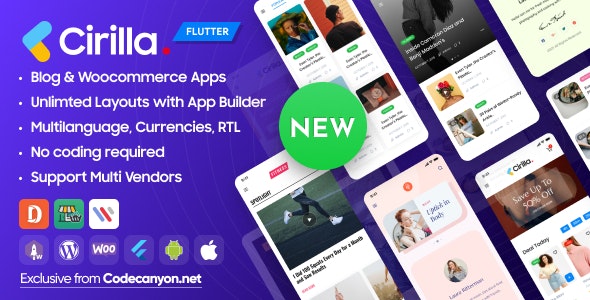 Cirilla v4.0 无限制版 – 适用于 WordPress 和 Woocommerce 的多用途 Flutter 应用程序