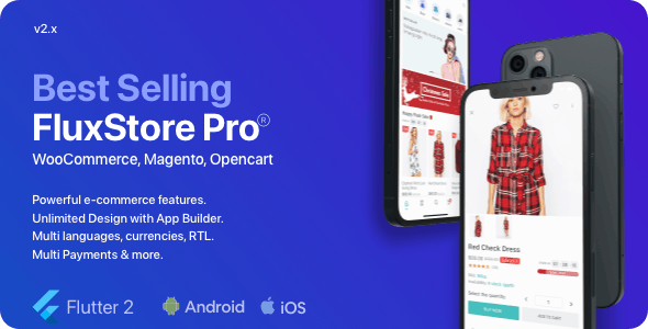 Fluxstore Pro v6.0 – 适用于 Magento、Opencart 和 Woocommerce 的 Flutter 电子商务完整应用程序