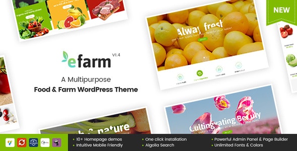 eFarm v2.1.2（已汉化） – 多功能食品和农场 WordPress 主题