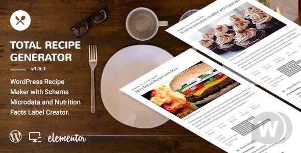 Total Recipe Generator Elementor v3.3.0 – WordPress Elementor Recipe Builder
