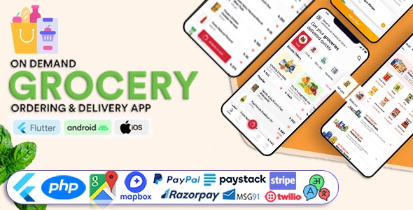 GoGrocer v1.13.0 – 带有管理面板的杂货蔬菜店送货移动应用