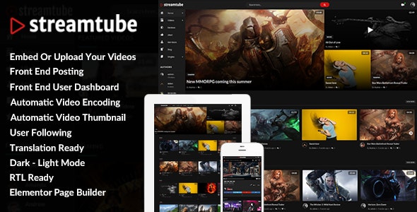 StreamTube v4.16（已汉化） – WordPress视频主题