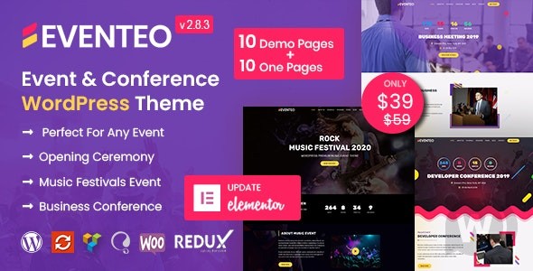 Eventeo v2.8.4 – 活动和会议的 WordPress 主题