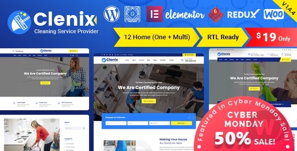 Clenix v3.1.2 –  WordPress 清洁服务主题