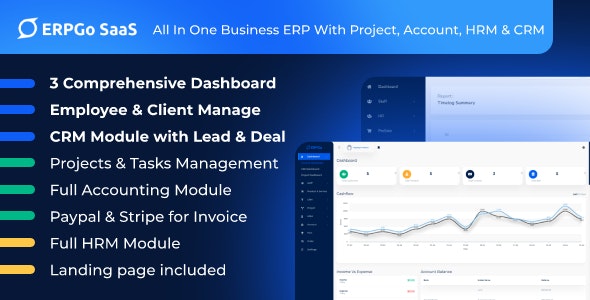 ERPGo SaaS v9.9 – All In One Business ERP With Project, Account, HRM & CRM