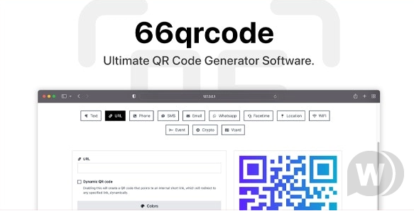 66qrcode v43.0.0 – 通用二维码生成器 (SAAS)