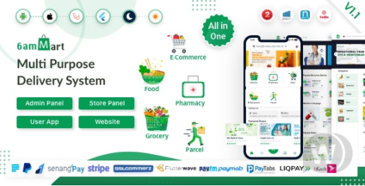 6amMart v4.2 – 多供应商食品、杂货、电子商务、包裹、药房交付应用程序