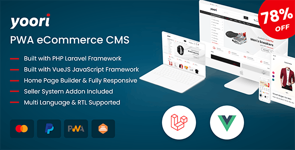 YOORI v2.0 – Laravel Vue 多供应商 PWA 电子商务 CMS