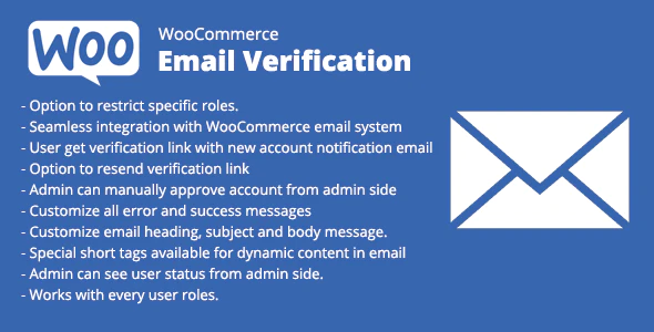 WooCommerce Email Verification v1.9 – WooCommerce 电子邮件验证插件