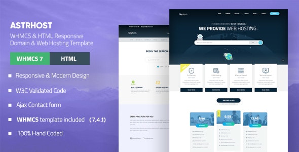 ASTRHOST v1.3 – WHMCS 多用途虚拟主机模板