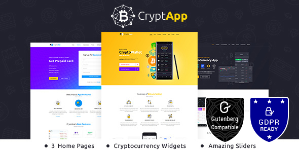 CryptApp Landing Page v2.5 – 加密货币登陆页面主题