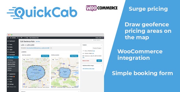 QuickCab v1.4.6 – WooCommerce 出租车预订插件
