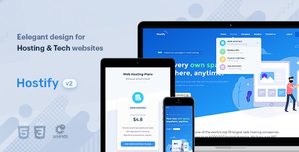 Hostify v1.0 – 托管 HTML 和 WHMCS 模板