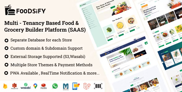 FOODSIFY  V1.6 – 基于多租户的食品杂货和电子商务构建平台 (SAAS)