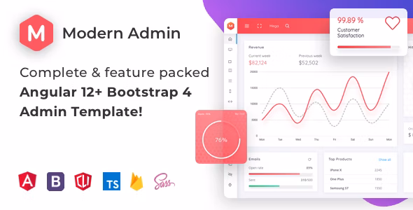 Modern Admin v3.3 – Angular 13+ Bootstrap 4 管理员仪表板模板