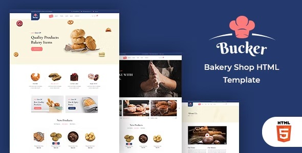 Bucker v1.0 – 面包店 HTML 模板