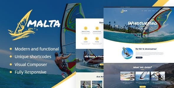 Malta v1.1.7 – Windsurfing, Kitesurfing & Wakesurfing Center WordPress 主题
