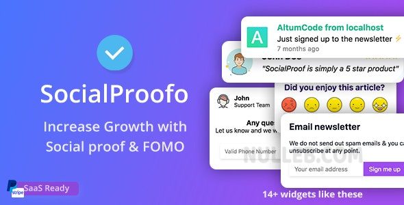 66socialproof v56.0.0（已汉化） – 社交证明和 FOMO 小部件通知 (SAAS)
