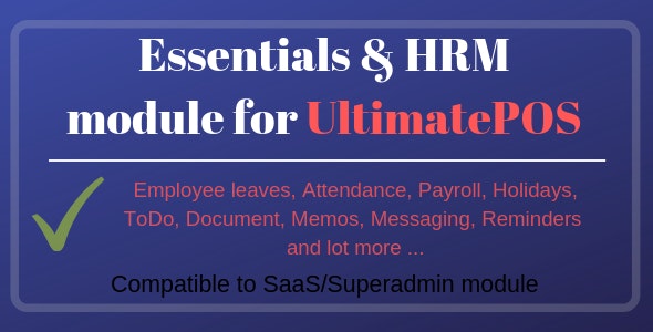 Essentials & HRM (Human resource management) Module for UltimatePOS v5.5