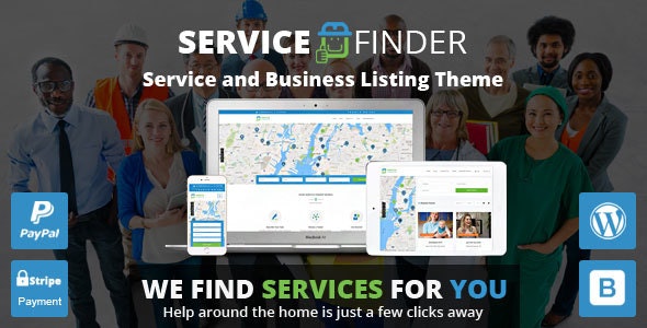 Service Finder v6.2 – Providers and Business Listing WordPress 主题