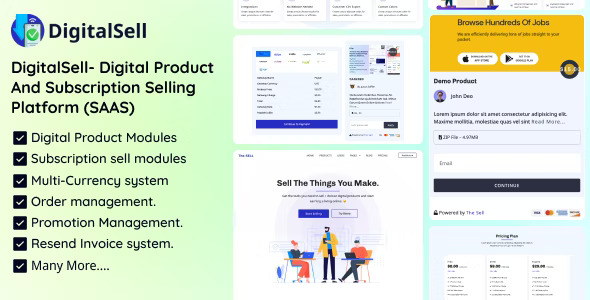 DigitalSell – 数字产品和订阅销售平台 (SAAS) v2
