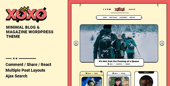 Xoxo V2.1.3无限制版 – WordPress 博客和杂志主题