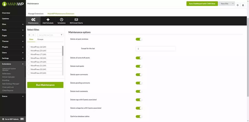MainWP Maintenance Extension v5.2