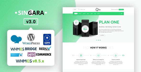 Singara v3.1 – 带有 WHMCS WordPress 主题的多用途主机）