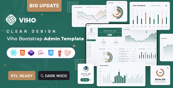 Viho v1.2.0 – Bootstrap 5 & Laravel Admin & Dashboard Template 2023