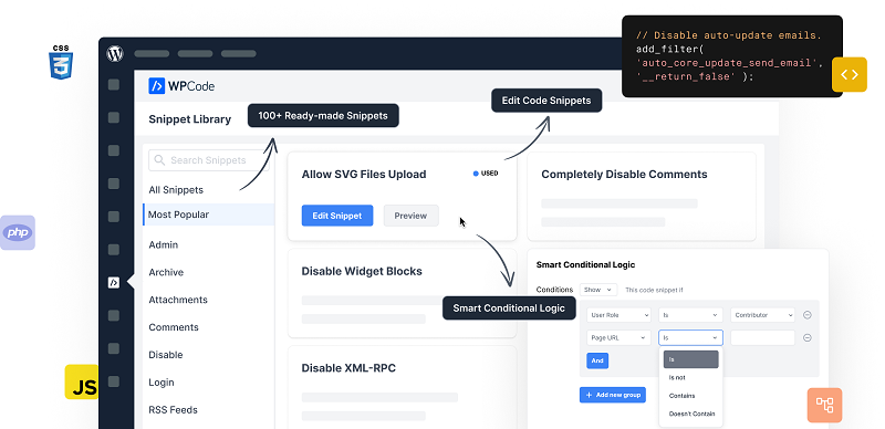 WPCode Pro v2.4.0（已汉化） – WordPress中轻松添加代码片段插件