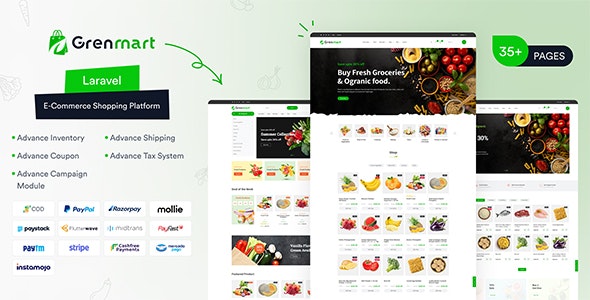 Grenmart v1.3.0 – 有机和杂货 Laravel 电子商务